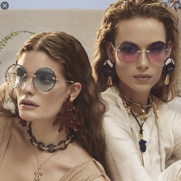 CHLOE ROSIE FLOWER 60mm Scalloped Gradient OCHRE Sunglasses MSRP$460 main image 8